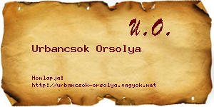 Urbancsok Orsolya névjegykártya