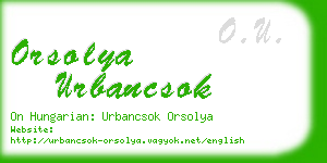 orsolya urbancsok business card